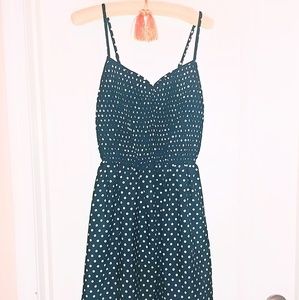 Navy polka dot summer dress